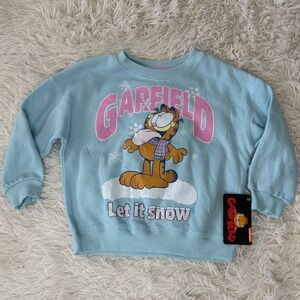 Garfield Let it Snow Sweatshirt Toddler Kids Crewneck Graphic‎ Blue